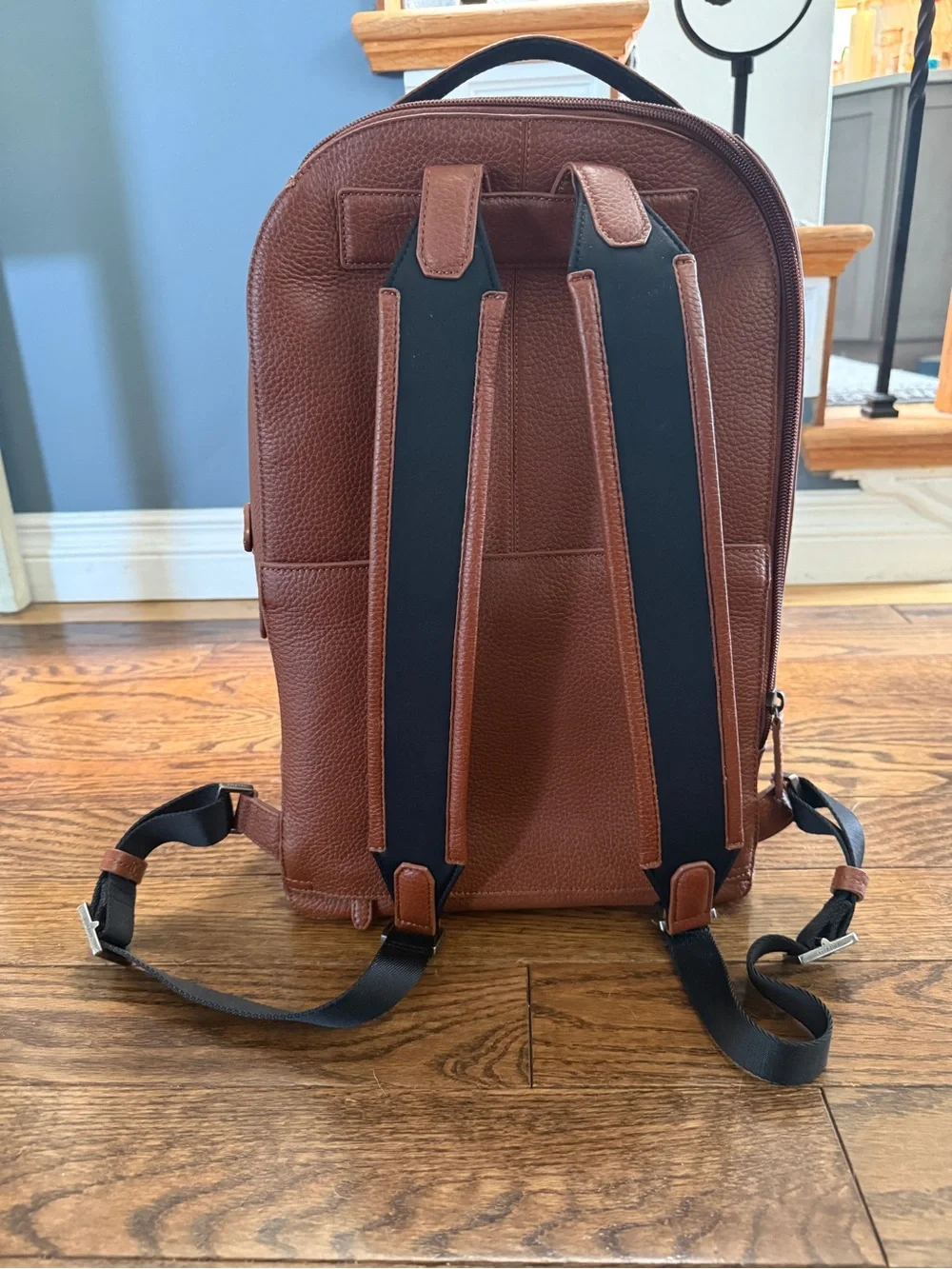 Cole Haan Grand Series Leather Brown Backpack Zip Closure